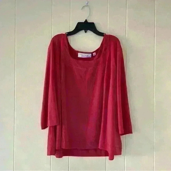 Simonton Says Tops - Simonton Says Womens  Dark Pink Top Plus Size 2X
